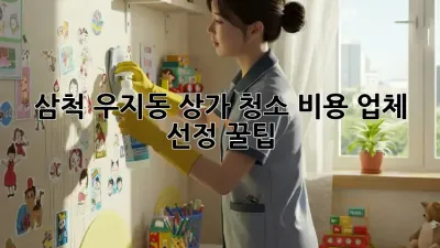 삼척 우지동 상가 청소🧹 비용, 업체 선정 꿀팁🍯