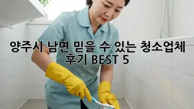양주시 남면 믿을 수 있는 청소업체 후기 BEST 5